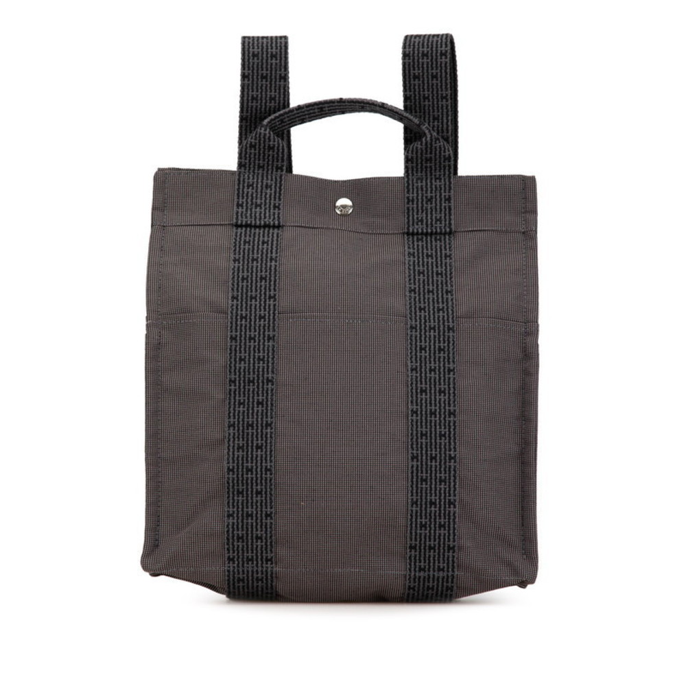 Hermes Aleline Ad MM Rucksack Handbag Grey Canvas